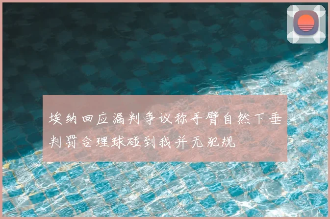 埃纳回应漏判争议称手臂自然下垂判罚合理球碰到我并无犯规